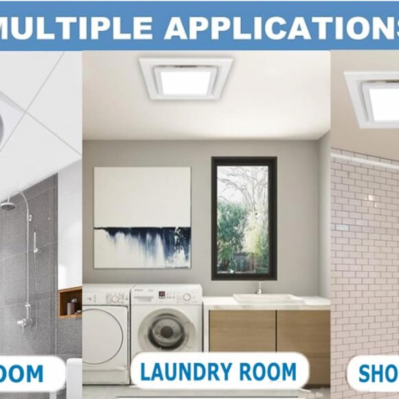 Nalle Ventilation Fans Bathroom Exhaust Fan with Light 9.6 inch Panel 6000K 12W - Picture 6 of 7